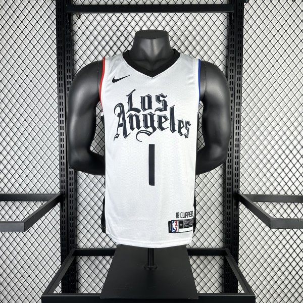 Los Angeles Clippers  Whute #1 HARDEN 1:1 Quality NBA  Season Jerseys 2021