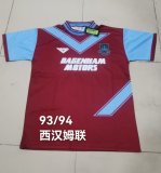 Retro West Ham Home  1:1 Quality Soccer Jersey 1993-1994