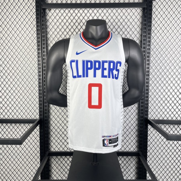 Los Angeles Clippers  White #0 WESTBROOK  1:1 Quality NBA  Season Jerseys 2023