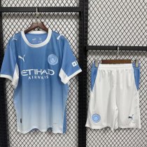 Copy Manchester City Home  With pants Sets  Fans 1:1 Quality Soccer Jersey 26-27