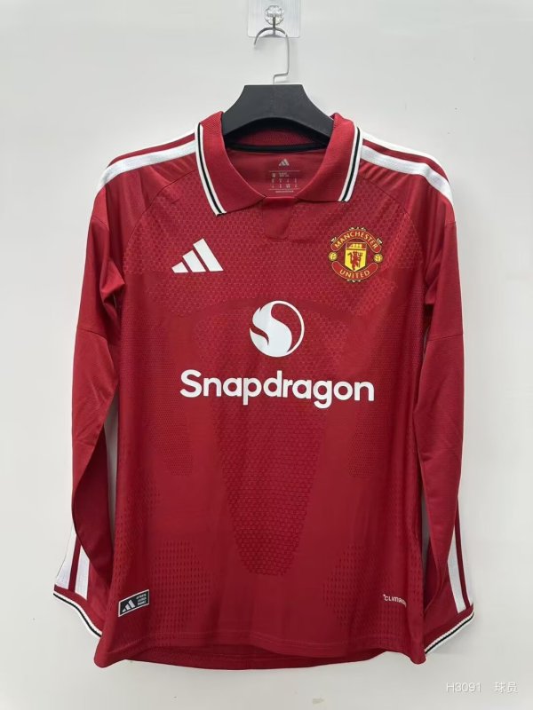 Manchester United  Home Long Sleeve Player 1:1 Quality Soccer Jersey 26-27