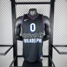 Philadelphia 76ers City Edition Retro Black #0 MAXEY 1:1 Quality NBA  Season Jerseys  2021