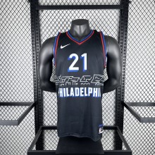 Philadelphia 76ers City Edition Retro Black #21  EMBIID 1:1 Quality NBA  Season Jerseys  2021