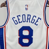 Philadelphia 76ers White #8 GEORGE 1:1 Quality NBA  Season Jerseys 2023