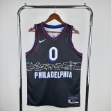 Philadelphia 76ers City Edition Retro Black #0 MAXEY 1:1 Quality NBA  Season Jerseys  2021