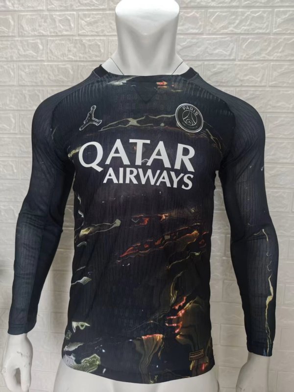 PSG Paris fourth Away Long Player   1:1 Quality Soccer Jersey   25-26