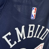 Philadelphia 76ers City Edition Retro Blue #21  EMBIID 1:1 Quality NBA  Season Jerseys  2024