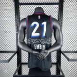 Philadelphia 76ers City Edition Retro Black #21  EMBIID 1:1 Quality NBA  Season Jerseys  2021