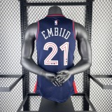 Philadelphia 76ers City Edition Retro Blue #21  EMBIID 1:1 Quality NBA  Season Jerseys  2024