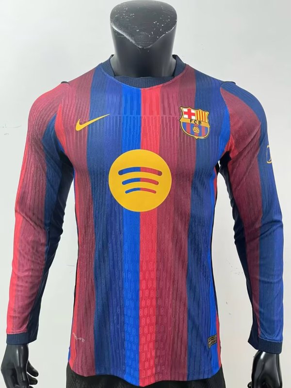 Barcelona  Home Long Sleeve  Player  1:1 Quality Soccer Jersey 26-27