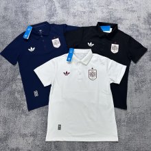 Spain POLO  T-shirt Black  Grey  White Blue  1:1 Quality Soccer Jersey