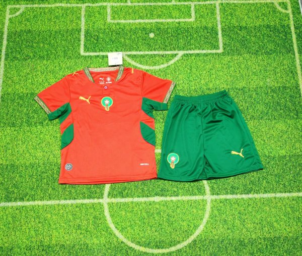 Morocco  Home Kids  Fans 1:1 Quality Soccer Jersey 26-27 (2026)