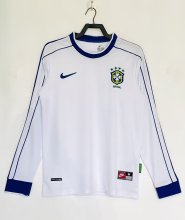 Retro Brazil Home Long Sleeve 1:1 Quality Soccer Jersey  1998