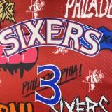 Philadelphia 76ers  Graffiti Red #3 IVERSON 1:1 Quality NBA  Season Jerseys 1996-1997