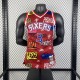Philadelphia 76ers  Graffiti Red #3 IVERSON 1:1 Quality NBA  Season Jerseys 1996-1997