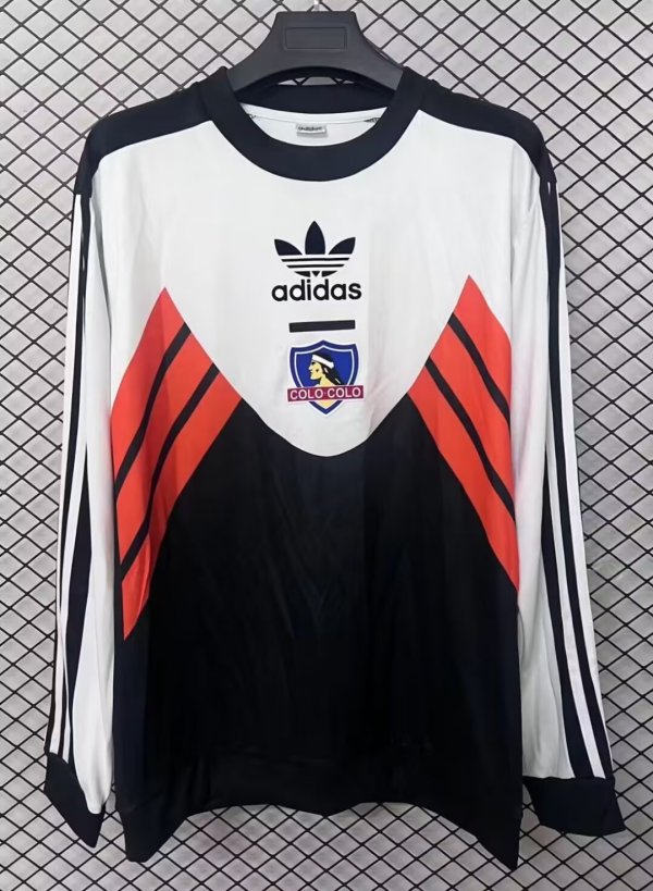 Retro Colo-Colo Hoodie  Black  WHite Jacket  Tracksuit  1:1 Quality Soccer Jersey  26-27