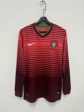 Retro Portugal Home Long Sleeve  Fans  1:1 Quality Soccer Jersey  2014