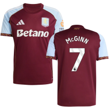 McGINN #7 Aston Villa Home Fans Soccer Jersey 2025/26 (League Font 联赛字体 ) ★★