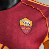 2025/26 Roma Home Red Player Version Soccer Jersey