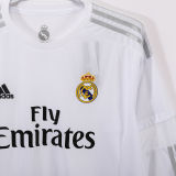 2015/2016 RM White Home Retro Long Sleeve Soccer Jersey