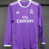 2016/17 RM Purple Away Retro Player Version Long Sleeve Soccer Jersey  球员版