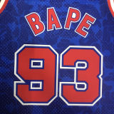 1993 Nets BAPE×M&N #93 Blue NBA Jerseys