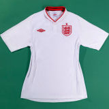 2012 England Home White Retro Soccer Jersey