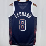 2025 Team USA LEONARD #8 Sapphire Blue NBA Jerseys
