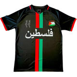 2024 Palestine Black Fans Soccer Jersey 阿拉伯文