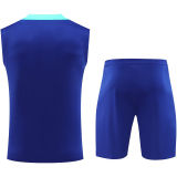 2025 Brazil Sapphire Blue Vest Training Jersey(A Set)