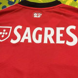 2025/26 Benfica Home Red Fans Long Sleeve Soccer Jersey