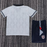 1990 England Home Kids Retro Soccer Jersey
