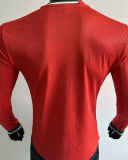 2025/26 Portugal Home Red Long Sleeve Player Version Soccer Jersey