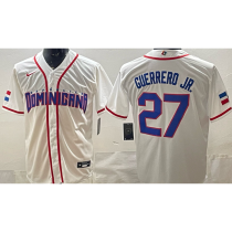 2026 WBC Dominicana #27 GUERRERO JR. White Baseball Jersey