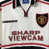 1997/99 M Utd Away White Retro Soccer Jersey