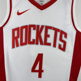 2024/25 Rockets GREEN #4 White NBA Jerseys Hot Pressed