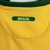 2010 Brazil Home Yellow Retro Soccer Jersey