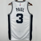 Spurs PAUL  #3  White NBA Jerseys