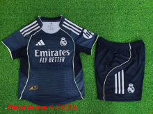 Copy 2025/26 RM Away Black Player version Kids Soccer Jersey