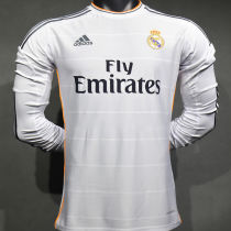 2013/14 RM White Home Retro Player Version Long Sleeve Soccer Jersey  球员版