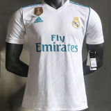 2017/18 RM Home White Retro Player Version Soccer Jersey 球员版带胸前章