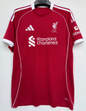2025/26  LFC 1:1 Quality Home Red Fans Soccer Jersey 背有97标
