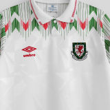1990/92 Wales Away White Retro Soccer Jersey