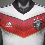 2014 Germany Home White Retro Player Version Long Sleeve Jersey  3 Start 三星 球员版