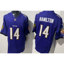 HAMILTON #14 Men's Baltimore Ravens NFL Jersey 乌鸦  (3代）