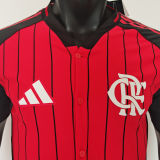 2025/26 Flamengo Red Baseball Player Version T-Shirt  硅胶版