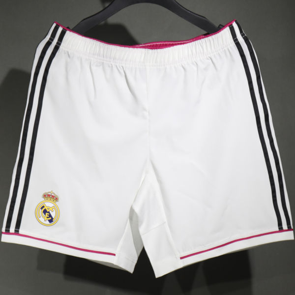 2014/2015 RM Home White Retro Player Version Shorts Pants 球员版