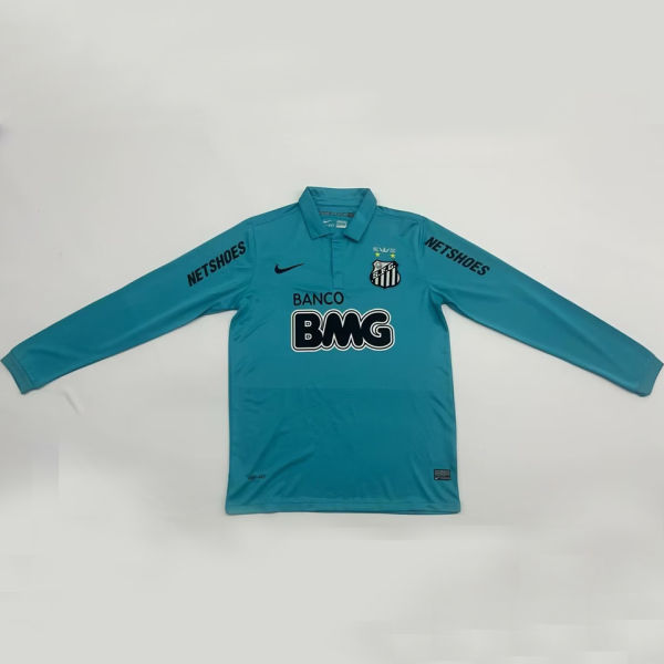 2012/13 Santos Blue Retro Long Sleeve Soccer Jersey
