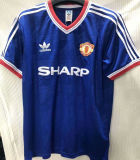 1986/88 M Utd Away Blue Retro Soccer Jersey