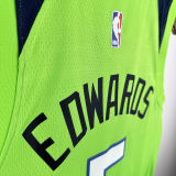 Timberwolves EDWARDS #5 Fluorescent Green NBA Jerseys